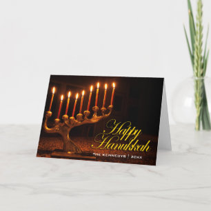 Happy Hanukkah - verlicht Nine Candle Menorah Feestdagen Kaart