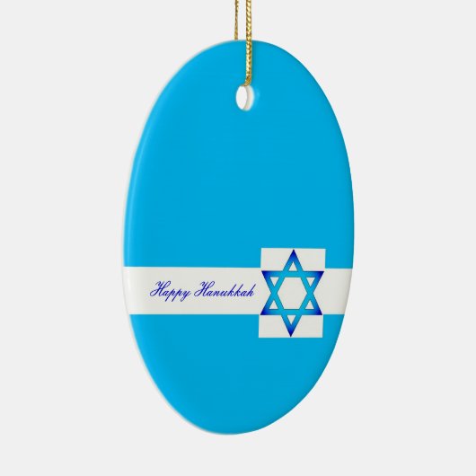 Happy Hanukkah-versiering Keramisch Ornament (Rechts)