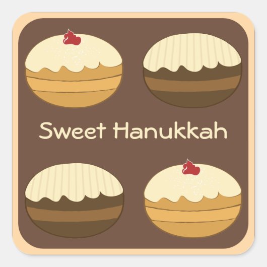 Happy Hanukkah Vierkante Sticker (Voorkant)