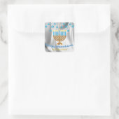 Happy Hanukkah Vierkante Sticker (Tas)