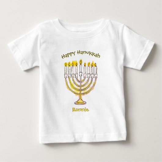 Happy Hanukkah Waterverf Bright Menorah (Voorkant)