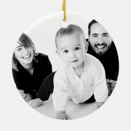 Happy Hanukkah Waterverf Familiefoto Keramisch Ornament (Achterkant)