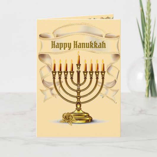 Happy Hanukkah Wenskaart Bedankkaart (Voorkant)