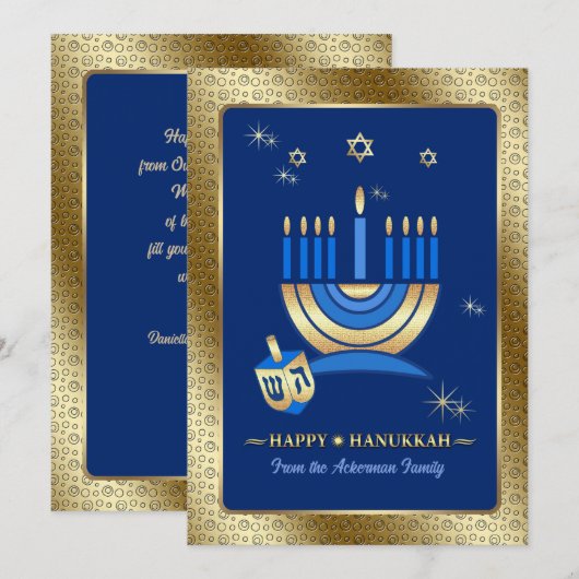 Happy Hanukkah.  Wenskaarten Feestdagenkaart (Voorkant / Achterkant)
