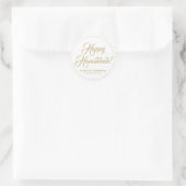 Happy Hanukkah white gold aangepaste script tekst Ronde Sticker (Tas)