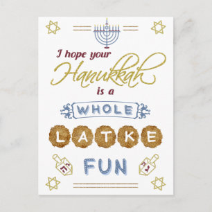 Happy Hanukkah Whole Latke Fun Funny Briefkaart