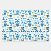 Happy Hanukkah Wrapping Paper Set van 3 (Voorkant)