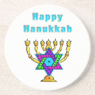 Happy Hanukkah Zandsteen Onderzetter