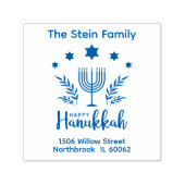 Happy Hanukkah Zelfinktende Stempel (Design)