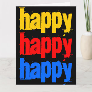 Happy Happy Happy Happy Big Birthday-kaart 8 x 11 Kaart