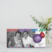 Happy Happy Joy Christmas Kaart (Staand voorkant)