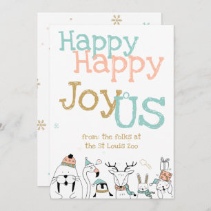Happy Happy JoyoUs Cartoon Animals Kerstmis Kaart