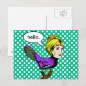 Happy Harpy Anthropomorphic Bird Briefkaart (Voorkant / Achterkant)
