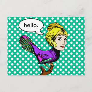 Happy Harpy Anthropomorphic Bird Briefkaart