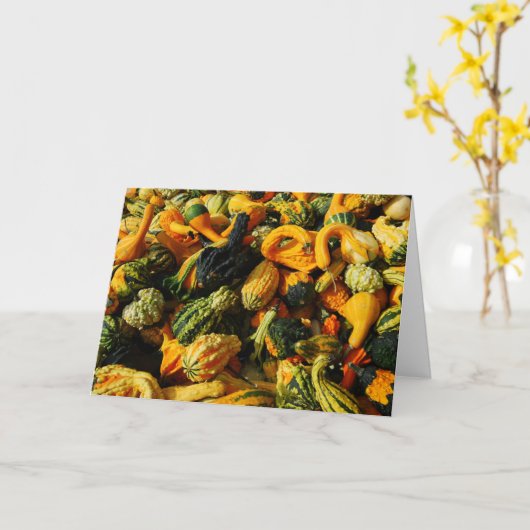 Happy Harvest Gourds Wenskaart Kaart (Gele Bloem)