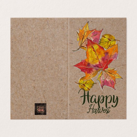 Happy Harvest greeting card - blank inside (Outside Unfolded)