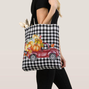Happy Harvest  Red Truck Canvas tas