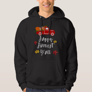 Happy Harvest Y'all rode vrachtwagen Herfst Seizoe Hoodie