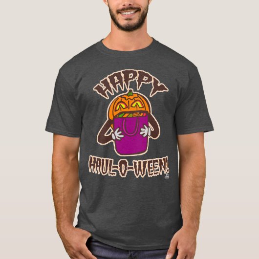 Happy Haul-o-ween Funny Halloween Shopping Cartoon T-shirt (Voorkant)