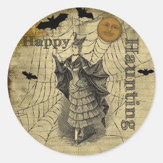 Happy Haunting Halloween Bat Ronde Sticker