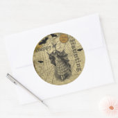 Happy Haunting  Halloween Bat Ronde Sticker (Envelop)