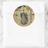 Happy Haunting  Halloween Bat Ronde Sticker (Tas)