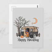 Happy Haunting | Halloween Camper | Spooky Briefkaart (Voorkant / Achterkant)