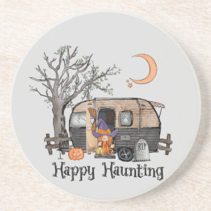 Happy Haunting Halloween Camper Spooky Witch Zandsteen Onderzetter
