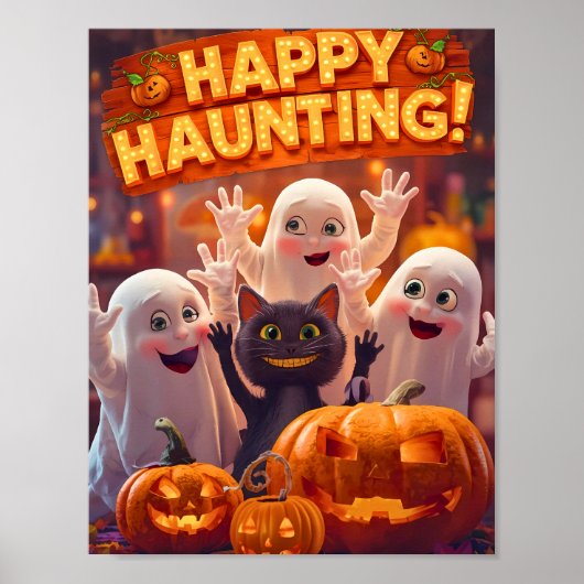 Happy Haunting - Kinder Halloween Poster (Voorkant)