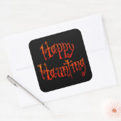 Happy Haunting Vierkante Sticker (Envelop)