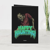 Happy Haunting Zombie Halloween Spooky Kaart (Achterkant)