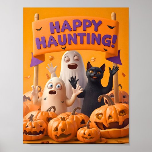 Happy Hauny - Poster d'Halloween pour enfants (Devant)