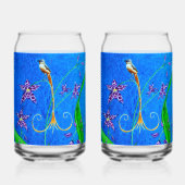 Happy Hawaiian Orchid Bird Blikvorm Glas (Voorkant)