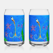 Happy Hawaiian Orchid Bird Blikvorm Glas (Achterkant)