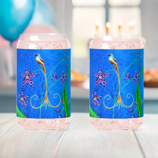 Happy Hawaiian Orchid Bird Blikvorm Glas (Insitu (Baby Shower))