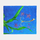 Happy Hawaiian Orchid Bird Fleece Deken (Voorkant (Horizontaal))