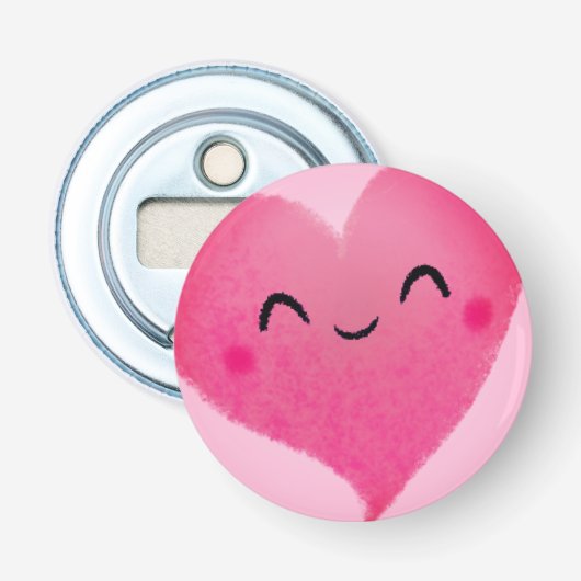 Happy Heart Button Flesopener (Voorkant)