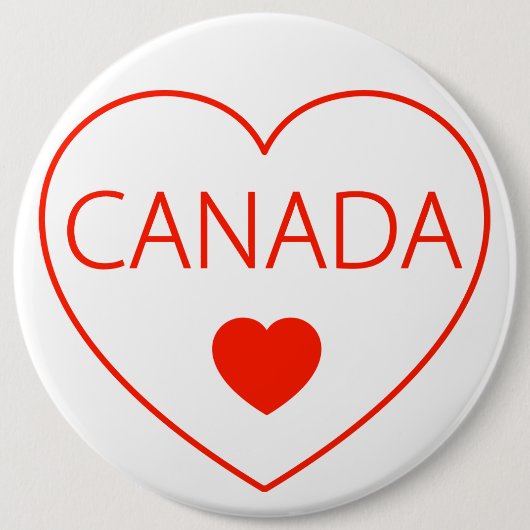 Happy Heart Canada Ronde Button 6,0 Cm (Voorkant)