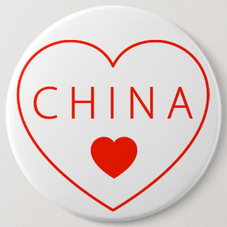 Happy Heart China Ronde Button 6,0 Cm