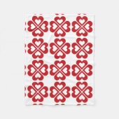 Happy Heart Clovers Fleece Deken (Voorkant)