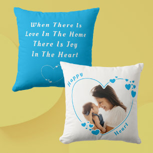 Happy Heart Custom Quote Foto Pillow Kussen