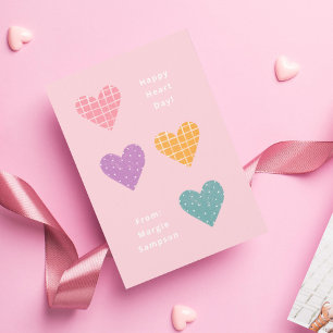 Happy Heart Day Pastel Hearts Classroom Valentijn Kaart