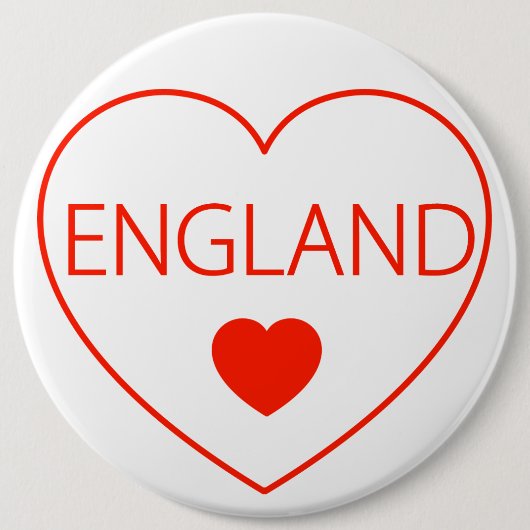 Happy Heart England Ronde Button 6,0 Cm (Voorkant)