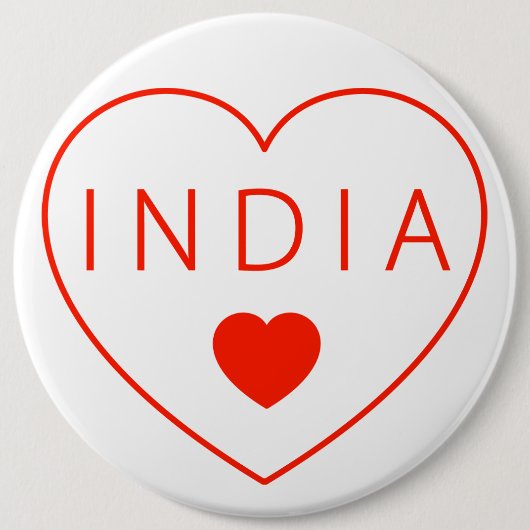 Happy Heart India Ronde Button 6,0 Cm (Voorkant)