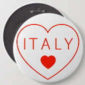 Happy Heart Italië Ronde Button 6,0 Cm (Voorkant /achterkant)