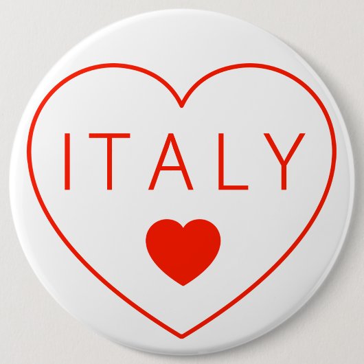 Happy Heart Italië Ronde Button 6,0 Cm (Voorkant)