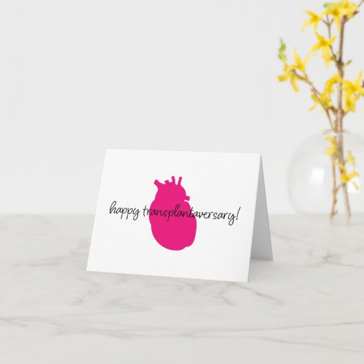 Happy Heart Transplantaversary Script Carte pour n (Fleur jaune)