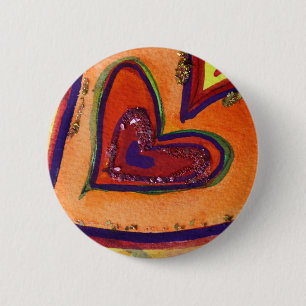 Happy Hearts Art Button of Pendant Pins