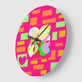 Happy hearts design in pastels en pleinen grote klok (Hoek)