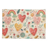 Happy Hearts - grillige Valentijnsdag Kussensloop (Achterkant)